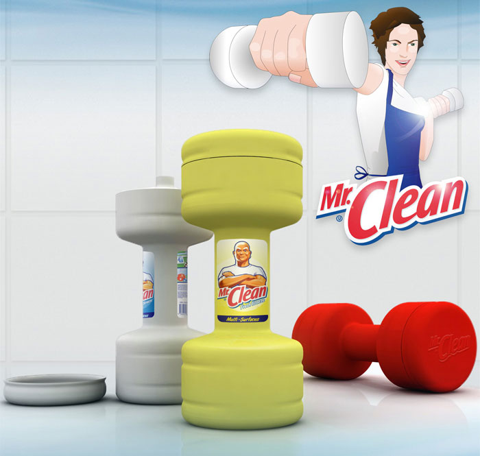 Mr Clean Packaging Lets You Work Out While Doing The Dishes