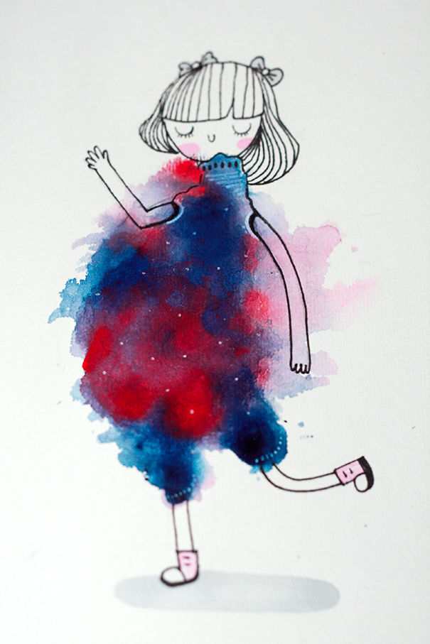 I Make Girls From Blots Of Watercolor