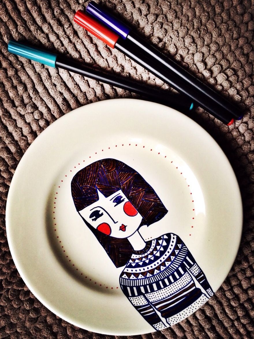 My Paintings On Porcelain Are Inspired By The People I See In French Style Cafes