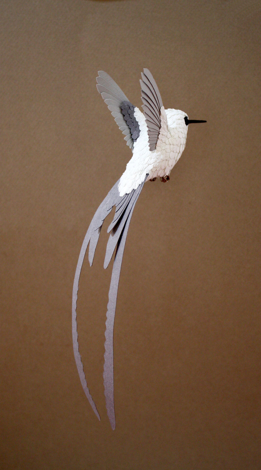 I Make Paper And Wood Birds By Hand-Cutting Every Feather