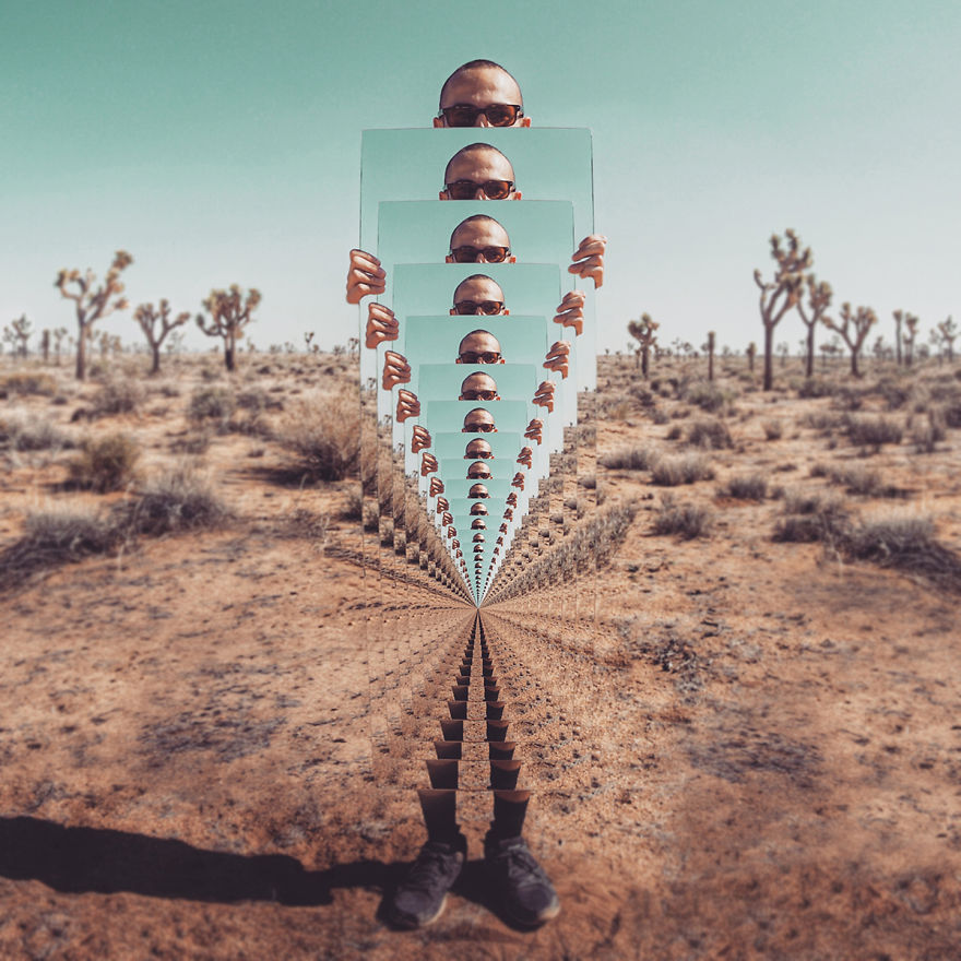 Desert Reflections: A Series Of Surreal Self-portraits In Joshua Tree