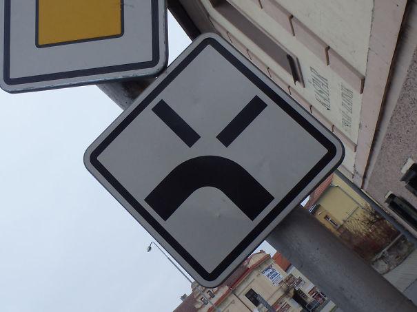 Angry Road Sign