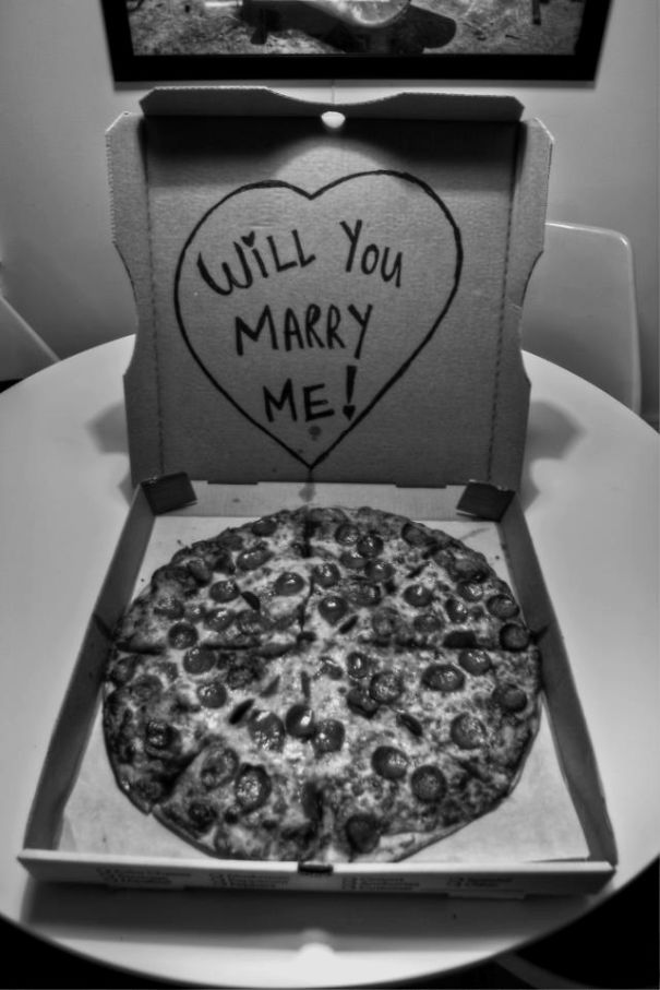 Proposing With A Pizza
