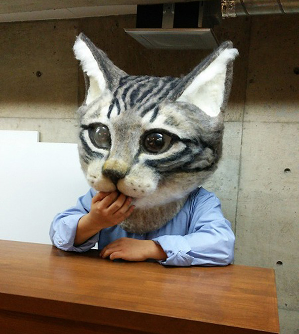 cat-head-mask-needle-felt-housetu-sato-japan-school-wool-art-8