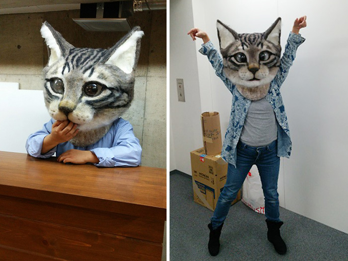 Giant Realistic Wool Cat Head Is Both Cute And Terrifying