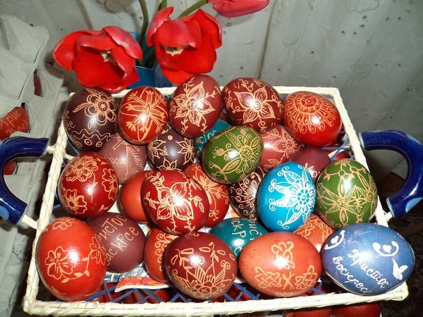 My Last Year's Beeswax Easter Eggs