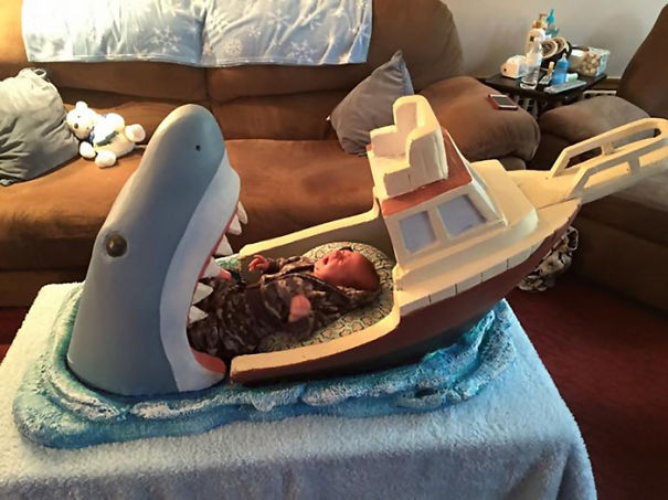 Uncle Makes Jaws-inspired Crib For His 2-month-old Nephew