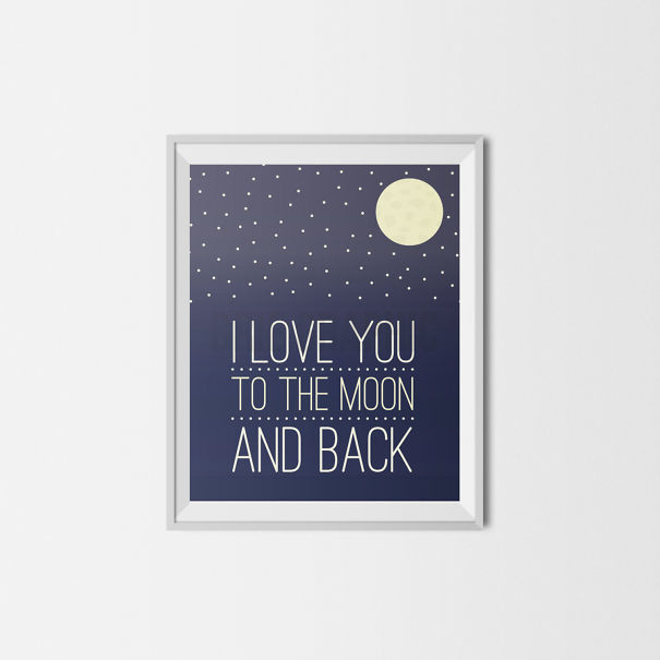 Love You To The Moon And Back Wall Art