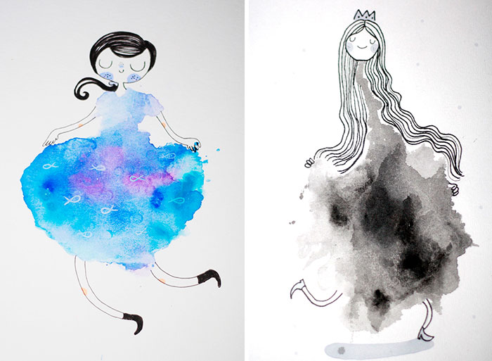 I Make Girls From Blots Of Watercolor