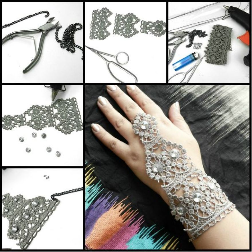Diy Handmade Lace Bracelet With Ring Complete Tutorial