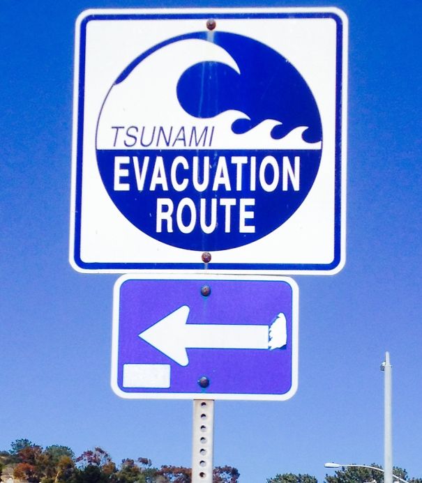 This Sign Was Pointing Toward The Beach.