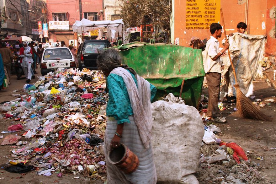 Open Dumping In The Streets Of New Delhi, India
