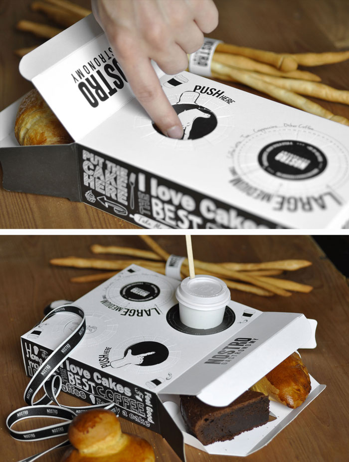 Pastry Box With A Place For Your Coffee