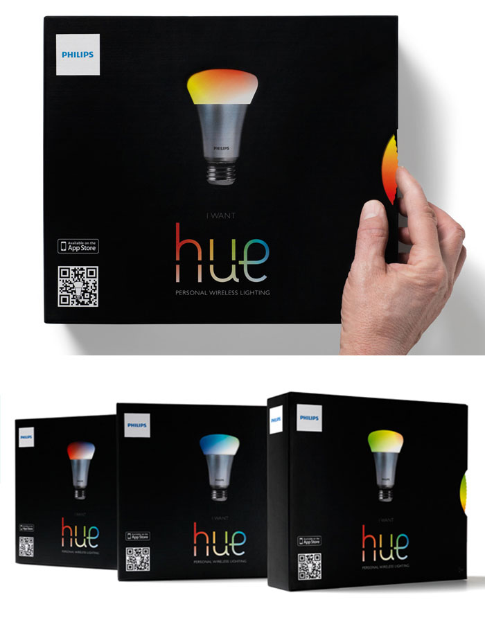 Interactive Hue Lamp Packaging Changes Lamp's Color When You Spin The Wheel