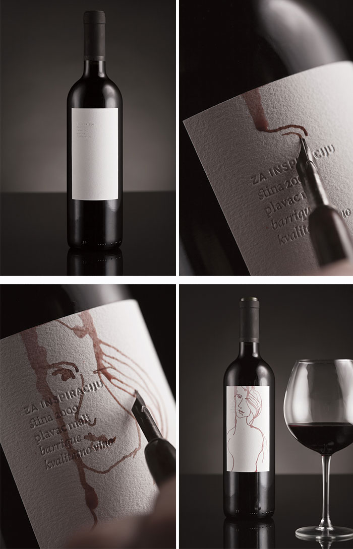 Wine Label That You Can Draw On With Wine