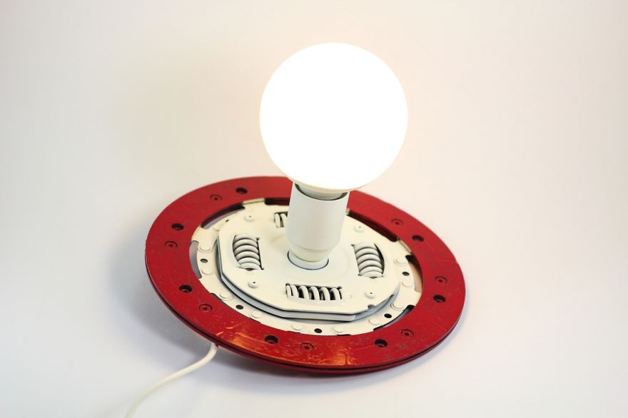 Unique Lamps Made Of Recycled Computer Components And Auto Parts