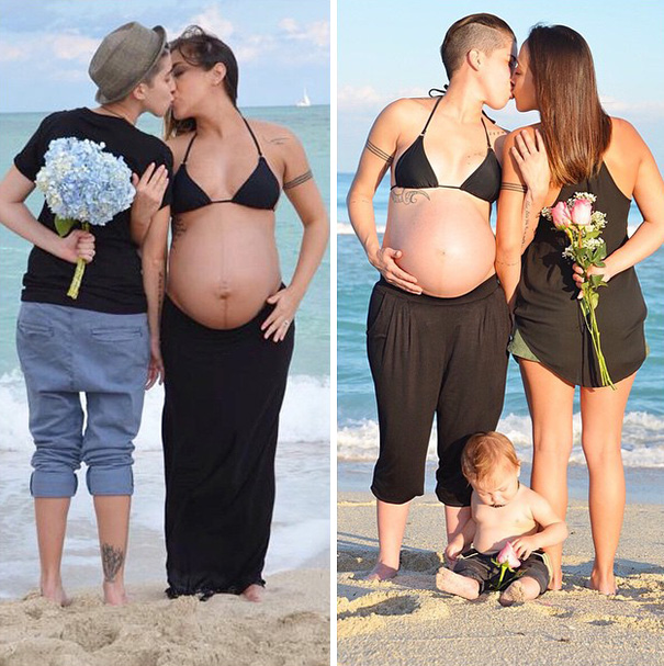 Lesbian Couple's Side-By-Side Pregnancy Photos Encourage LGBT Couples To Start Families