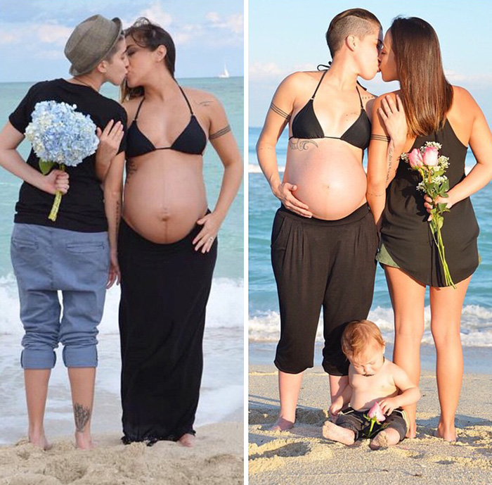 Lesbian Couple’s Side-By-Side Pregnancy Photos Encourage LGBT Couples To Start Families