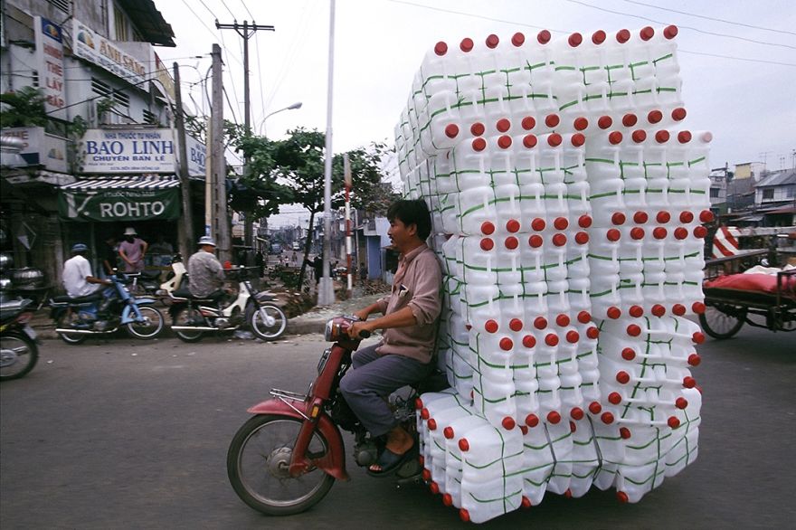 Motorcycle With Plastic Bottles