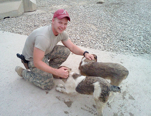 Me And My Two Lil Buddies In Iraq