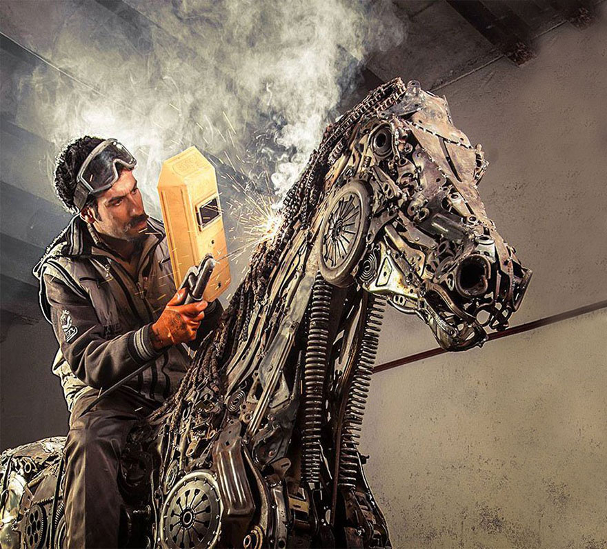 Steampunk Animal Sculptures Made Of Scrap Metal By Hasan Novrozi