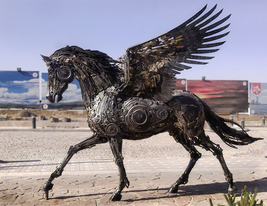 Steampunk Animal Sculptures Made Of Scrap Metal By Hasan Novrozi | Bored  Panda