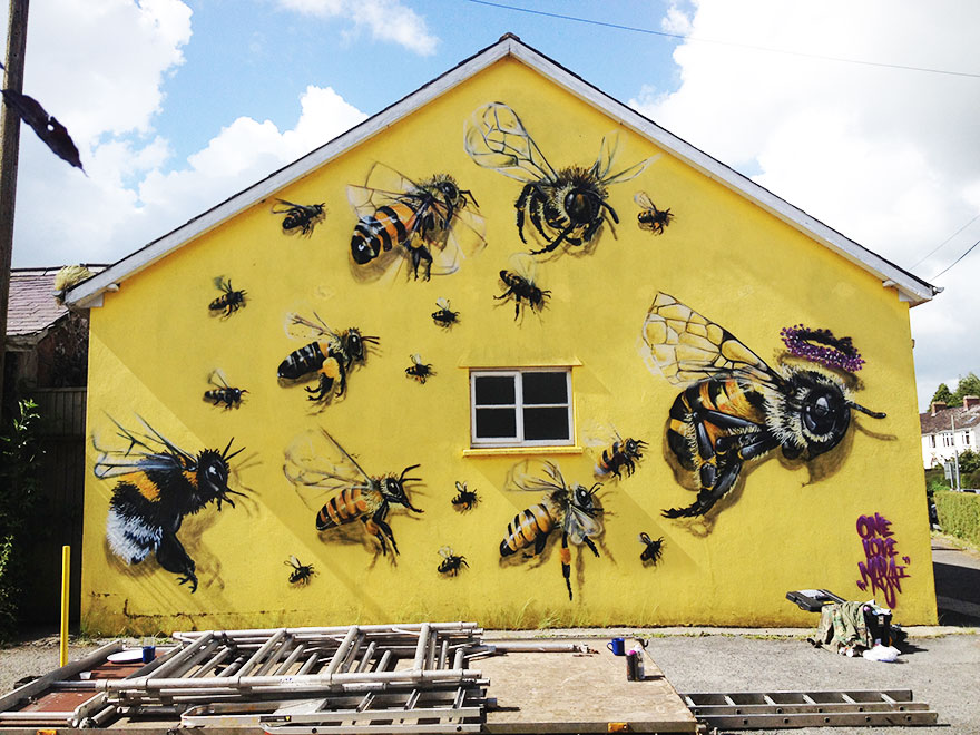 Save The Bees: I Painted London Streets With Bee Murals To Raise