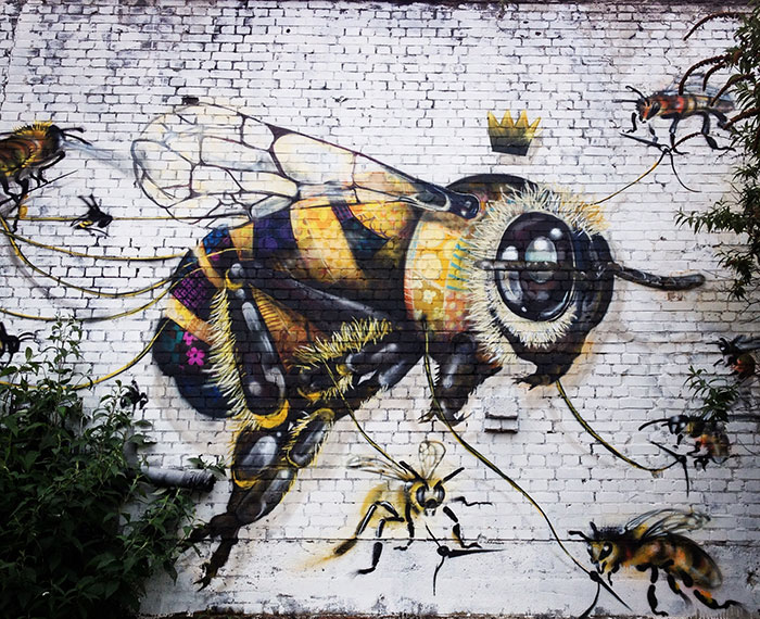 Save The Bees: I Painted London Streets With Bee Murals To Raise Awareness About Colony Collapse Disorder