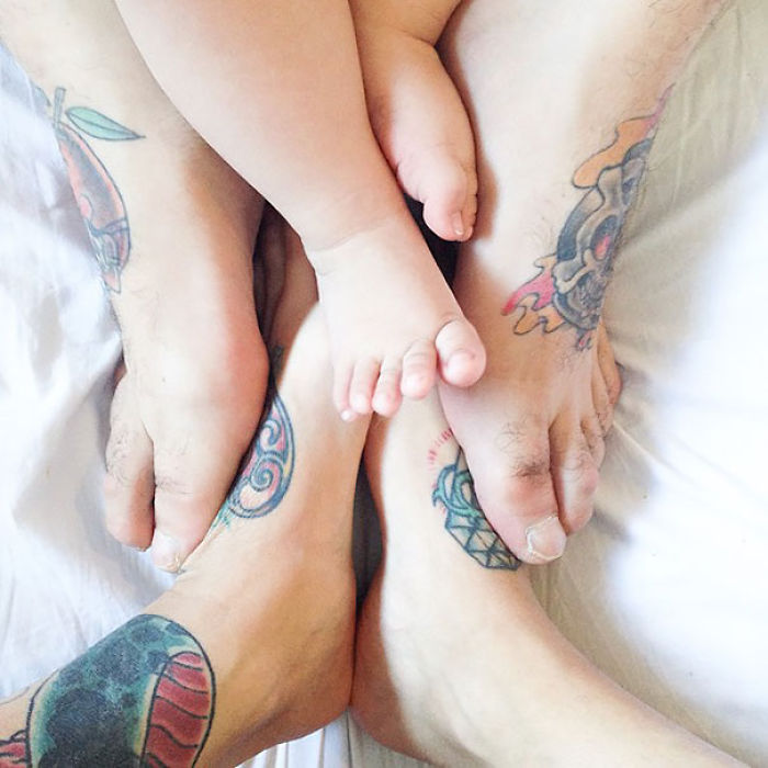 124 Babies And Their Tattooed Parents That Look Absolutely Beautiful Together