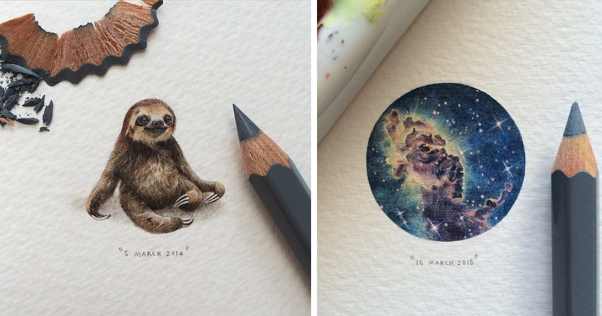 Incredible Miniature Paintings Of Galaxies, Animals And Books By Lorraine  Loots | Bored Panda