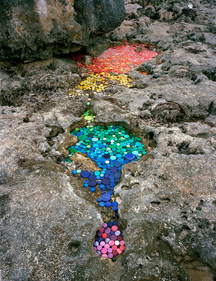 Artist Creates Art From Trash That Washes Up In Mexico From 50 Countries Around The World