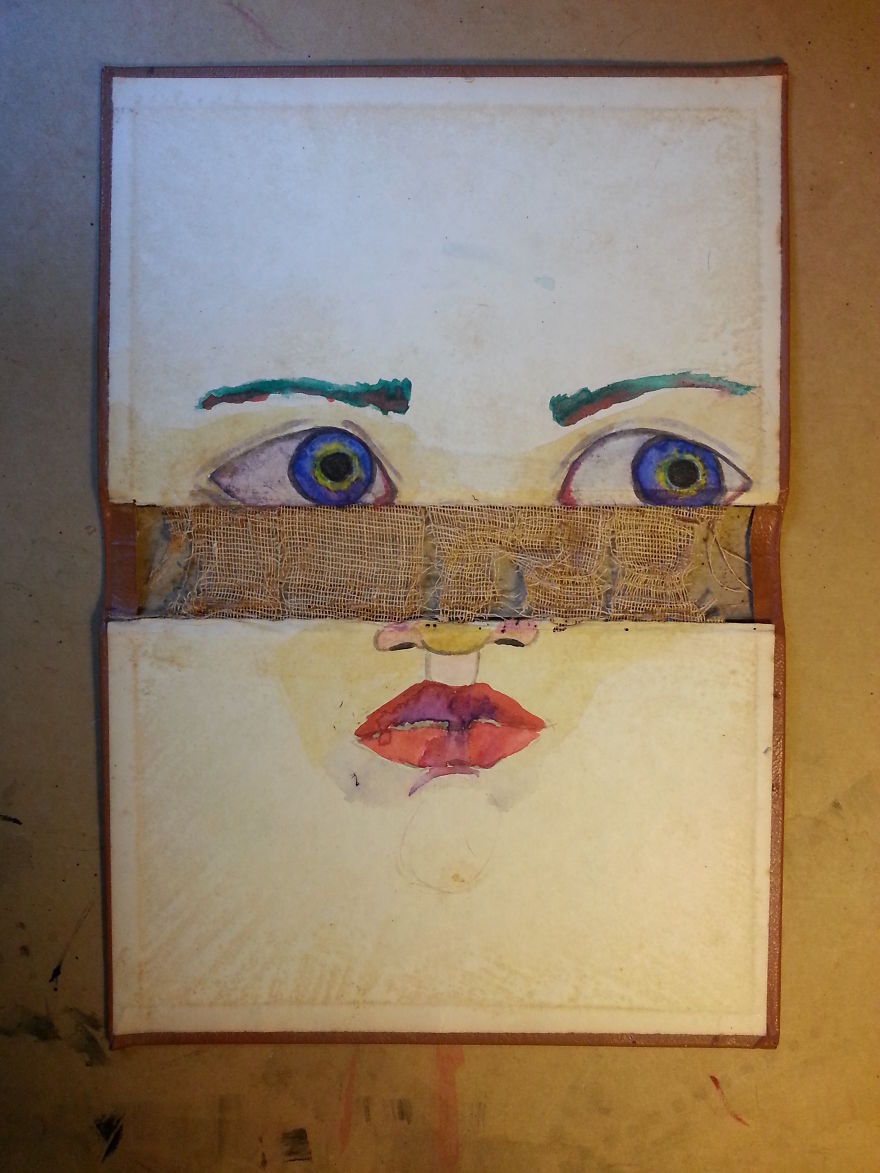 Old Book Covers As Canvases