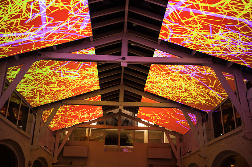 Virtual Ceiling By Miguel Chevalier In A Belgian Loft