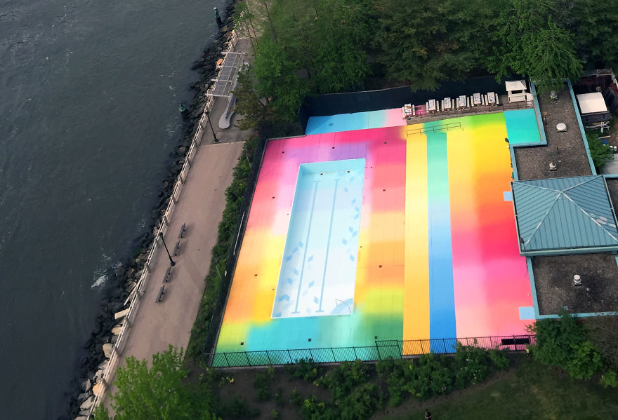 I Used 120 Gallons Of Paint To Revive An Abandoned Pool On Roosevelt Island