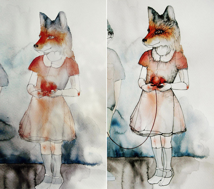 I Paint Foxes With Ink And Watercolor For Everyone Who Loves Them