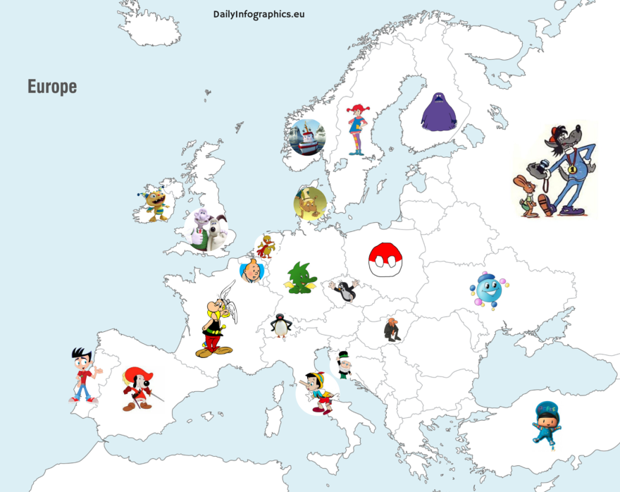 Most Popular Cartoon Character From Each Country