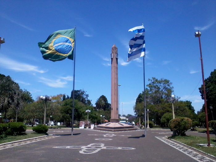 Brazil - Uruguay Border, Two Sister Cities Known As The "border Of Piece" (rivera And Santana)