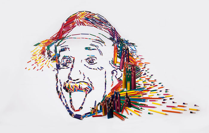We Made Einstein’s Famous Portrait From 1,000 Pencils