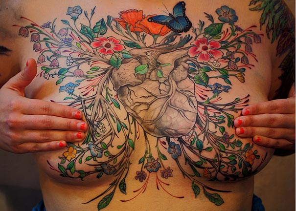 Tattoo Artists Cover Breast Cancer Survivors' Scars With Beautiful Tattoos