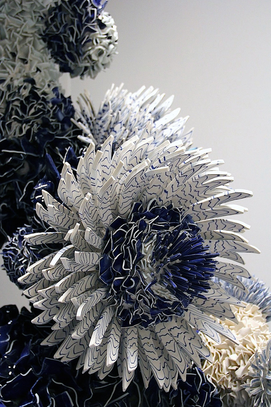 I Combine Thousands Of Porcelain Shards Into Blooms