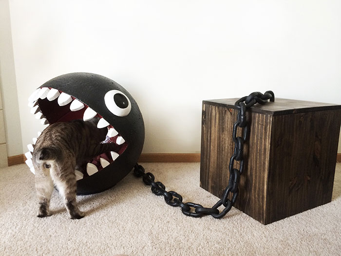 I Made A Bed For My Cat Inspired By Super Mario’s Chain Chomp Monster