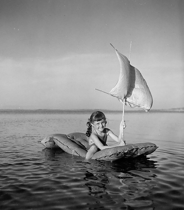 Girl Playing In The Water, Toulon, 1949