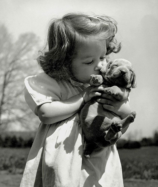 Girl Kissing A Puppy, 1950