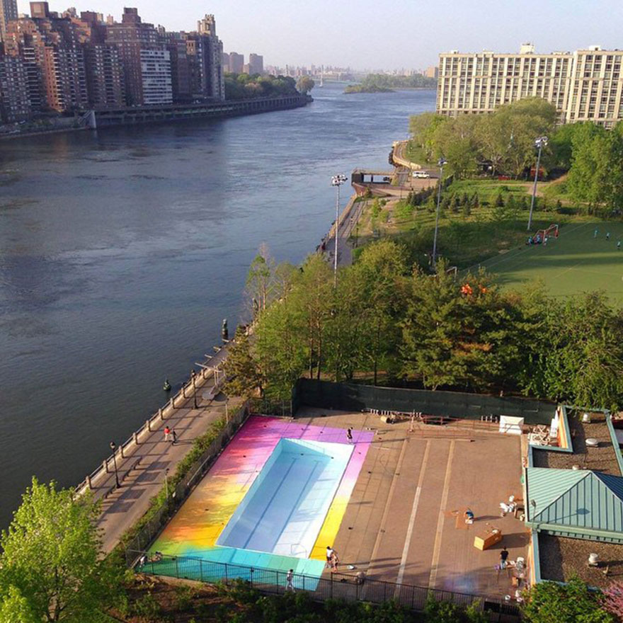 I Used 120 Gallons Of Paint To Revive An Abandoned Pool On Roosevelt Island