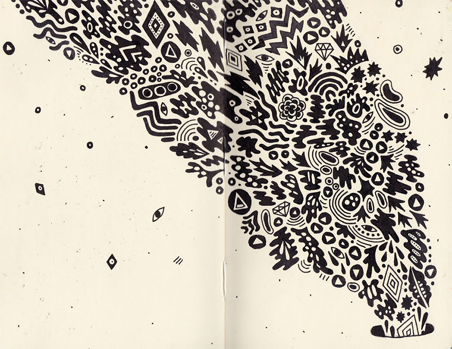 Artist Reveals Extremely Detailed Drawings In Her Notebook