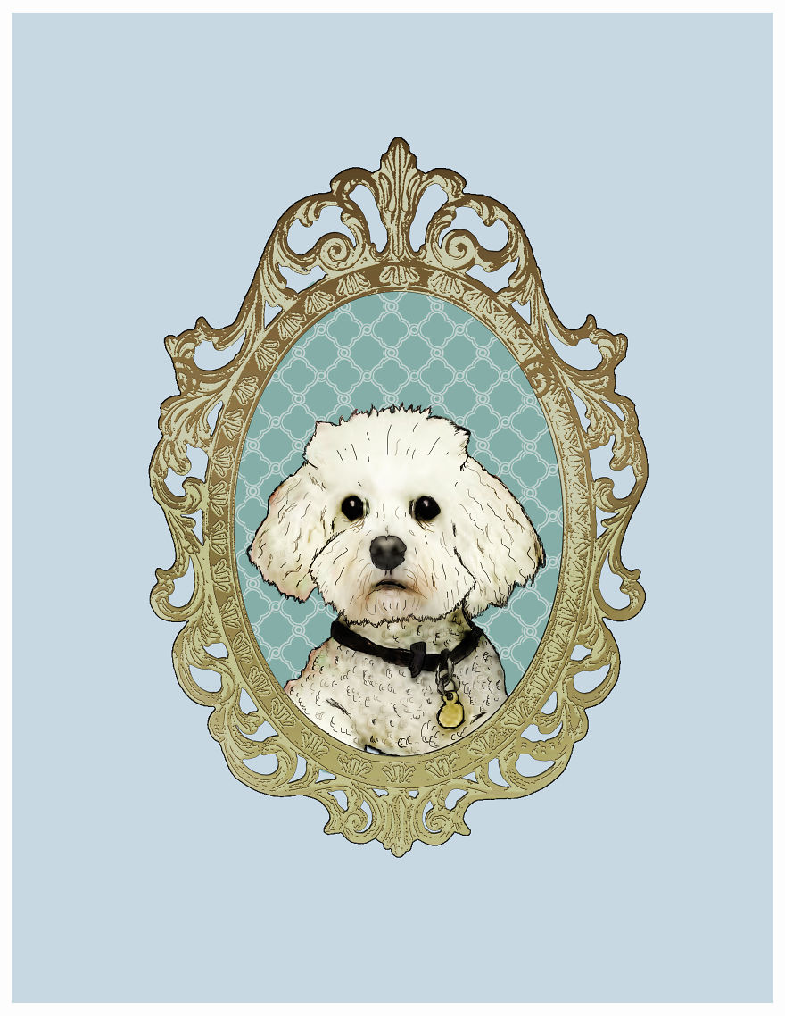I Make Digitally Illustrated Pet Portraits Of Your Furry Family Members