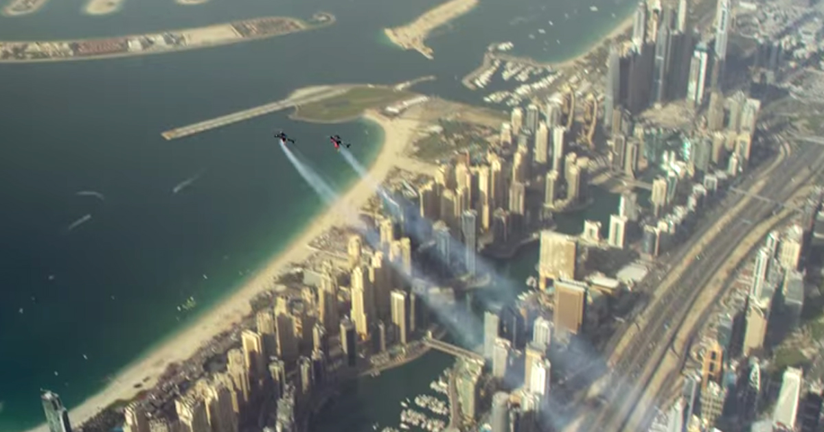 Watch Video of 2 Guys With Jetpacks Fly Around Airplane in Dubai