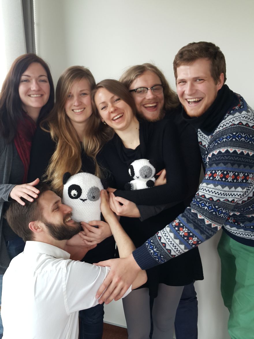 Team Hug With Pandas!