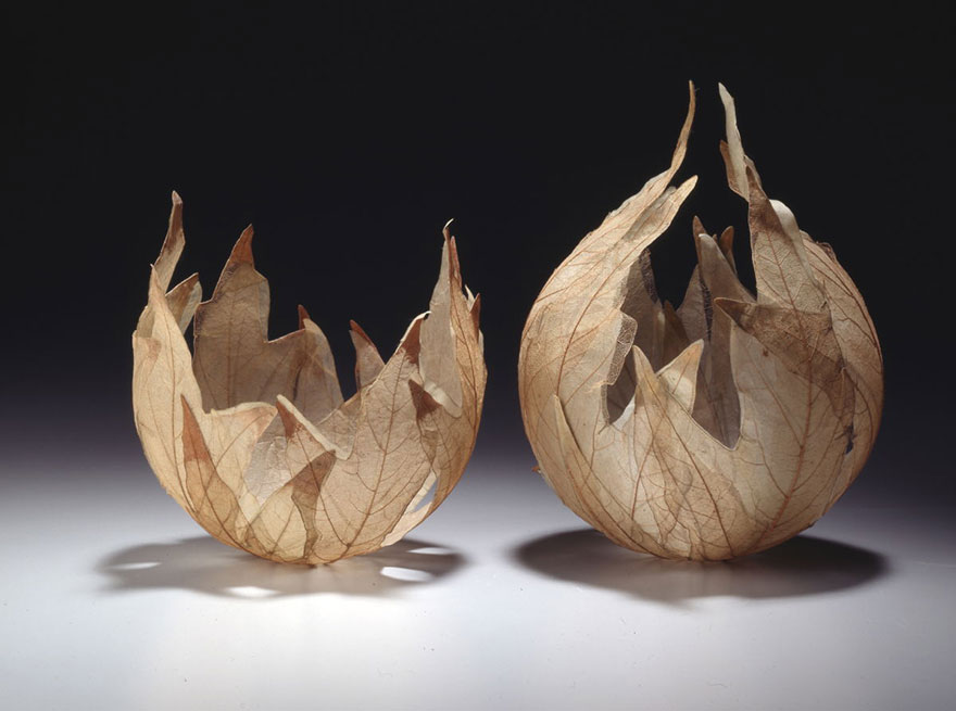 Beautiful Leaf Bowls Made From Real Leaf Skeletons