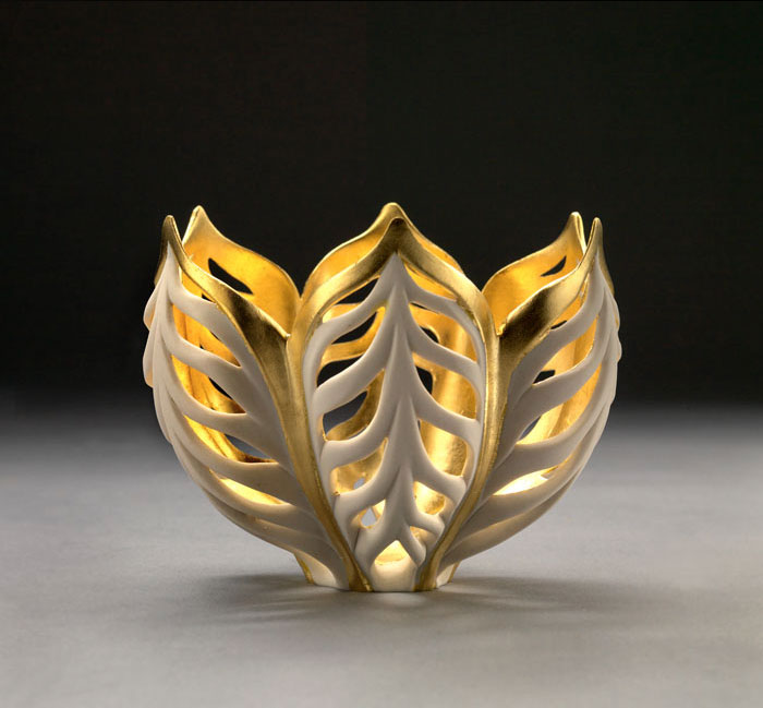 Nature-Inspired Vases That Glow With An Inner Golden Fire